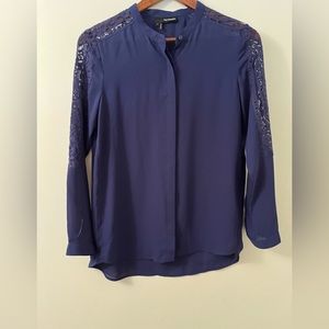 The Kooples Lace Cut Out Long Sleeve Blouse Size S